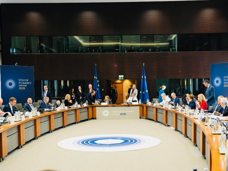 Un incontro dei leader dell'Unione europea presso il Palais d'Egmont a Bruxelles