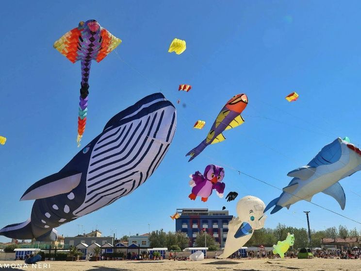 Arte in volo, da Cervia a Fano il cielo si colora di aquiloni