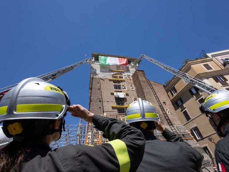 Torre dei Conti in sicurezza, «il 6 maggio l'area tornerà come prima del crollo»