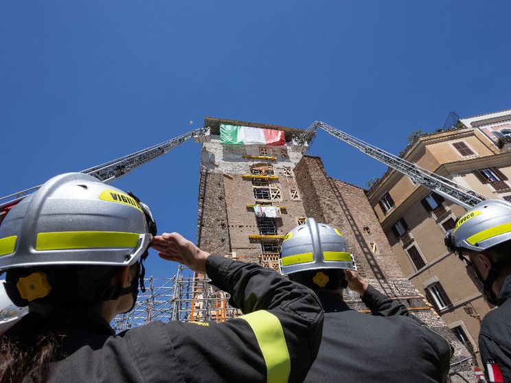 Torre dei Conti in sicurezza, «il 6 maggio l'area tornerà come prima del crollo»