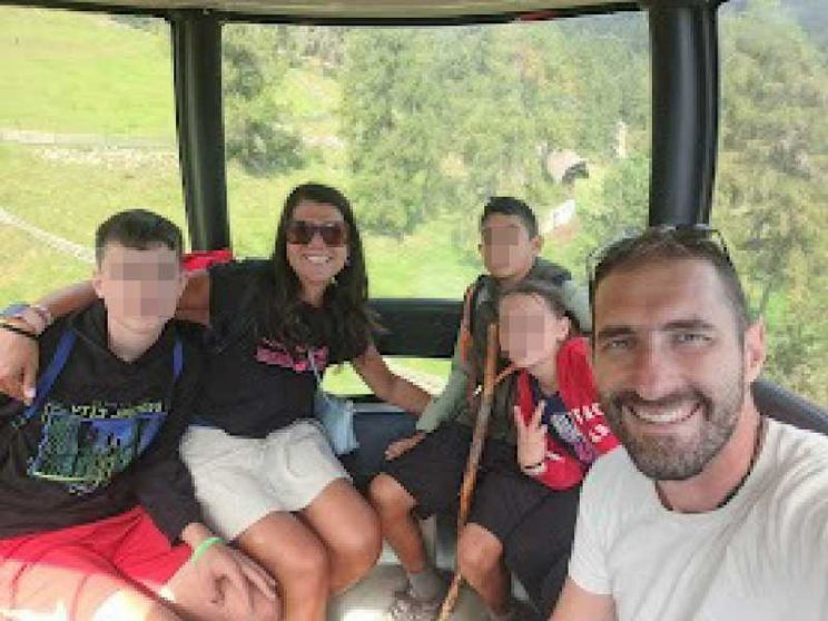 Samuele con Sara, Paolo e gli altri due figli