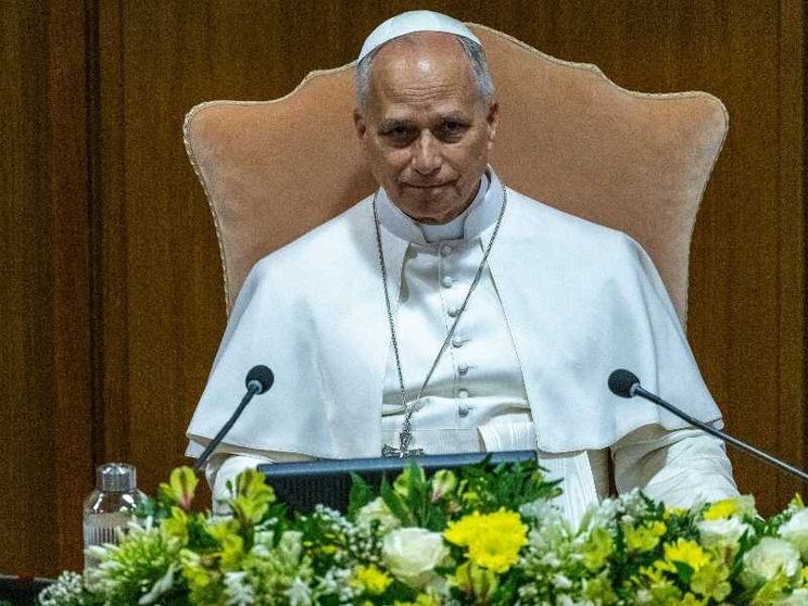 Papa Leone XIV alla presentazione dell'enciclica Magnifica humanitas