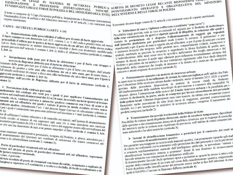 Le prime pagine dei nuovi testi sulla sicurezza