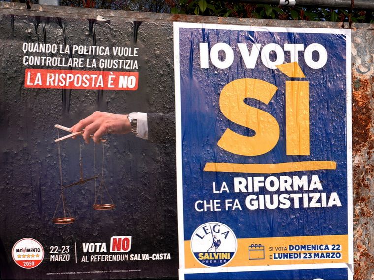 Cartelloni pubblicitari per il Referendum