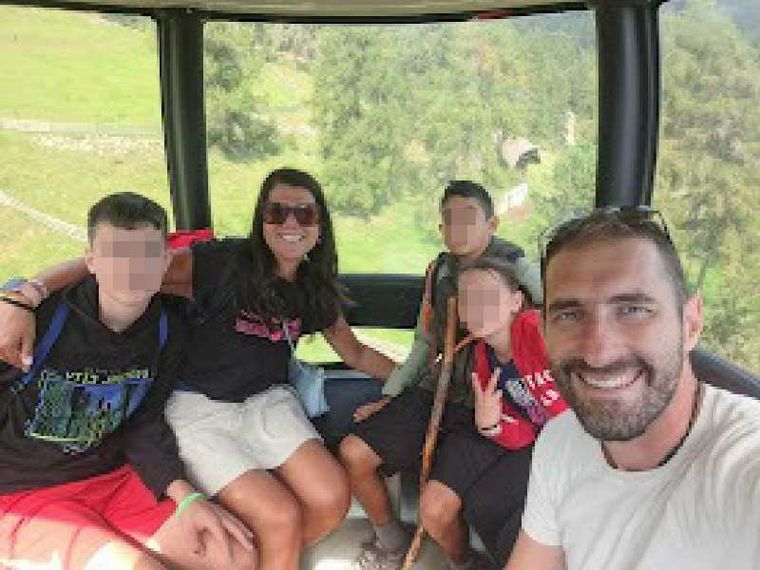 Samuele con Sara, Paolo e gli altri due figli