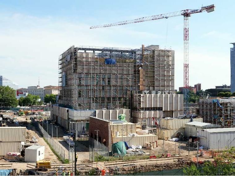Il cantiere per la costruzione del Consolato degli Stati Uniti a Milano in viale Achille Papa / ANSA
