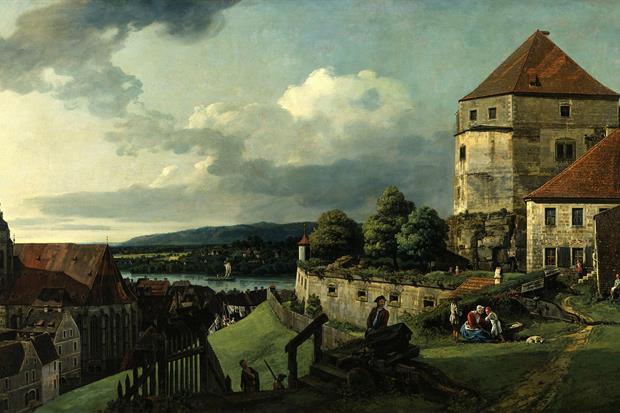 Bernardo Bellotto, 'Pirna dalla Fortezza di Sonnenstein', 1754-1756, olio su tela. Dresda, Gemäldegalerie Alte Meister (Scala'Bpk)