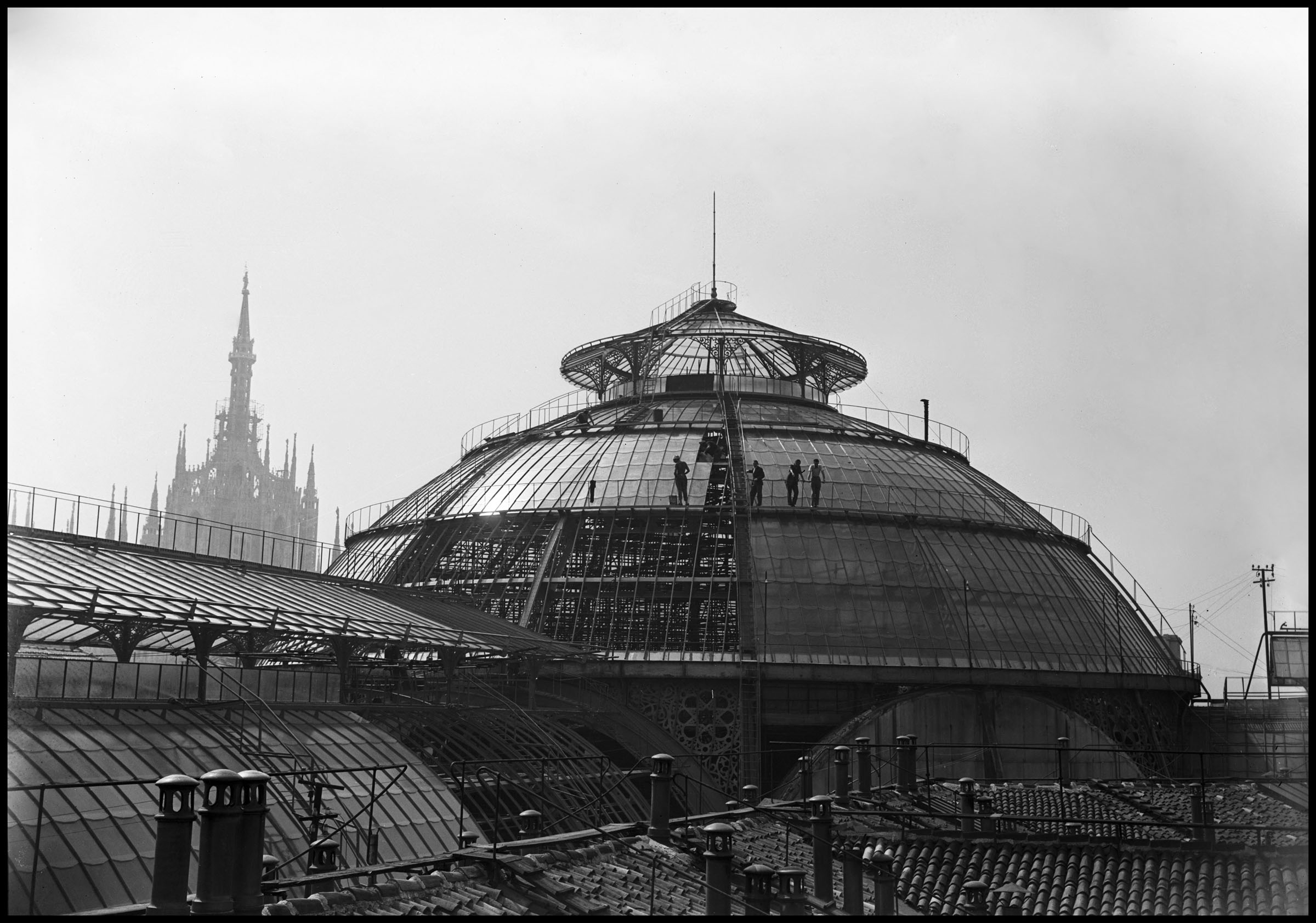 Galleria, lavori di rifacimento della copertura, 1948, Cittadella degli Archivi e Archivio Civico di Milano