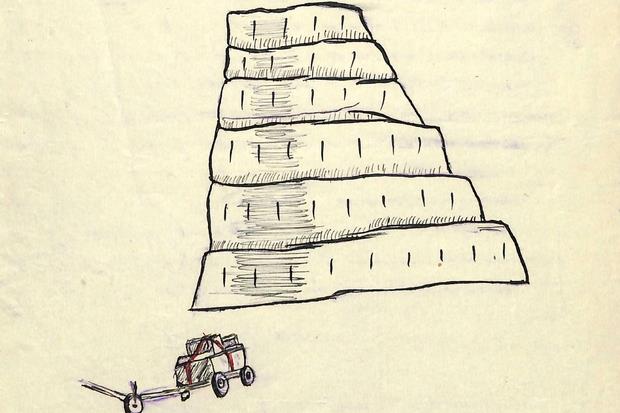 “Torre di Babele”, uno dei disegni pubblicati in “Psicogrammatica” (Franco Angeli) per illustrare il testo (The Montessori Pierson Publishing Company, The Netherlands)