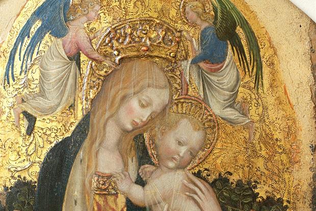 Un particolare della Madonna della quaglia di Pisanello