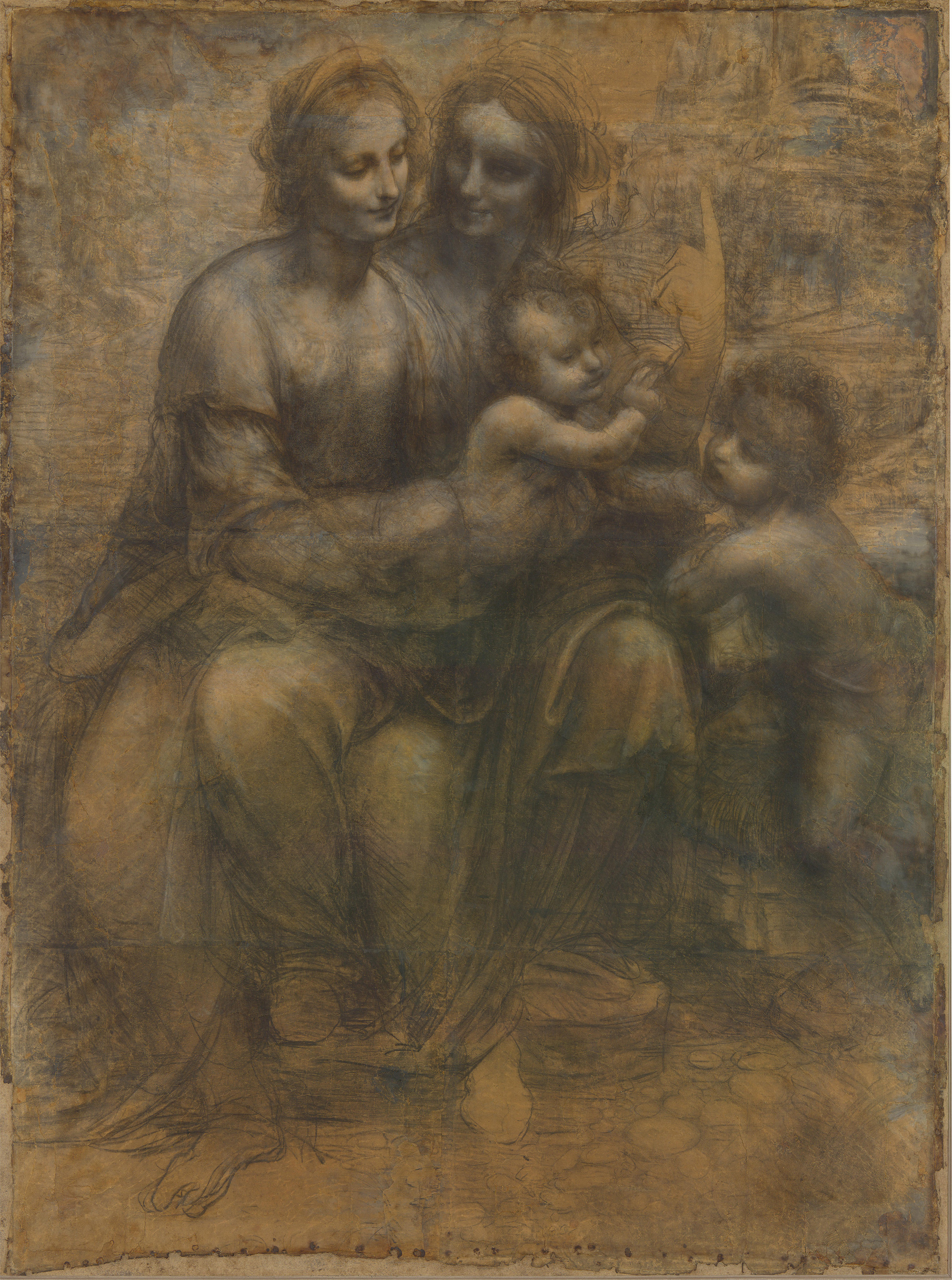 Leonardo da Vinci, 'Madonna con il Bambino, sant'Anna e san Giovannino' (Londra, National Gallery)