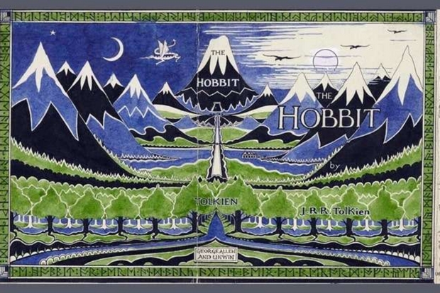 L'immagine originale usata per la sovraccoperta della prima edizione dello 'Hobbit' (1937)