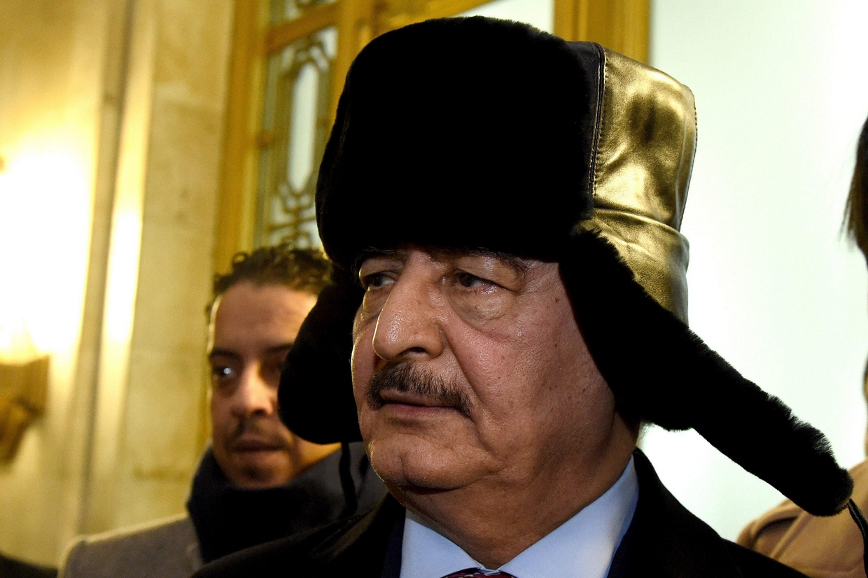 Il generale Haftar a Mosca (Ansa)