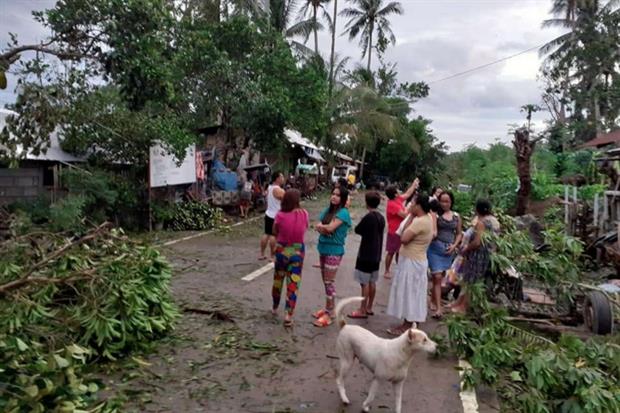 La devastazione nella zona di Biliran, nella regione orientale dell'arcipelago filippino