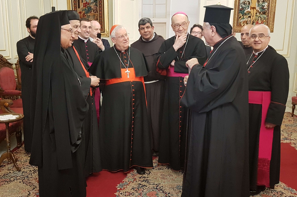 Il cardinale Bassetti con i patriarchi cattolici d'Oriente in Libano