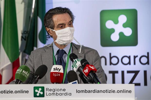 Il presidente della regione Lombardia Attilio Fontana