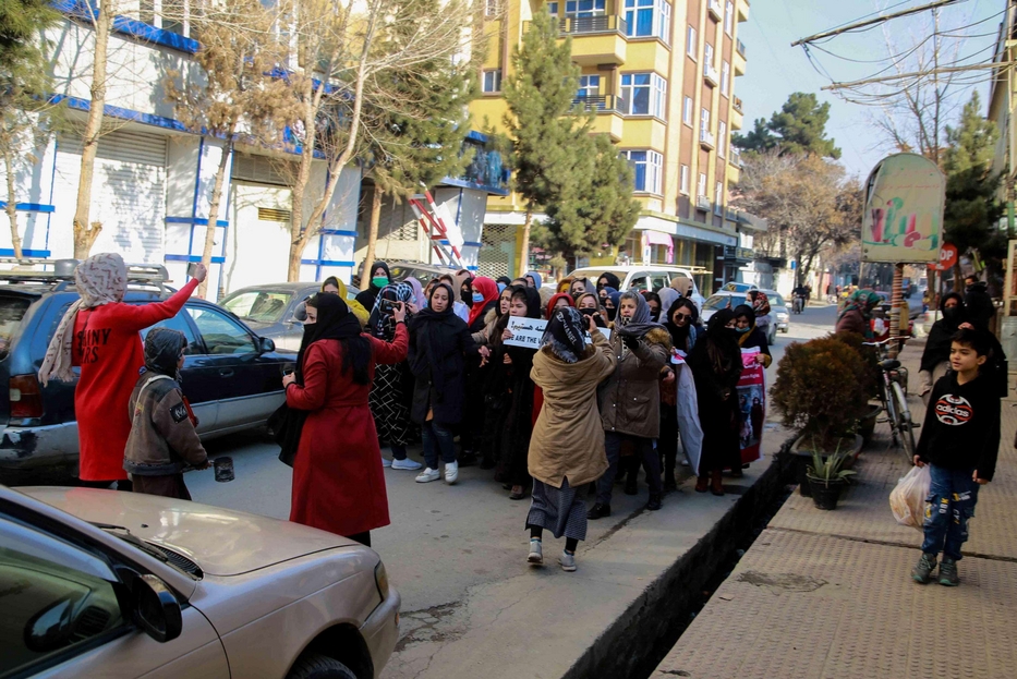 La protesta delle donne a Kabul