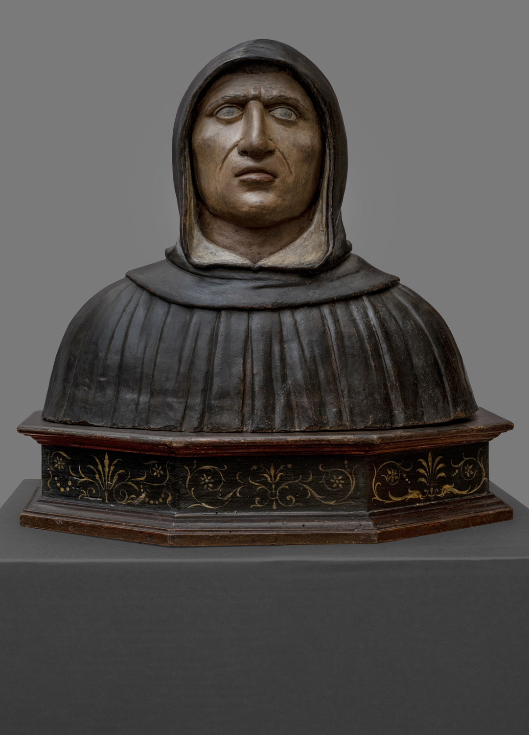 Il busto di Gerolamo Savonarola, attribuito a Marco della Robbia, esposto nel Museo di San Marco a Firenze