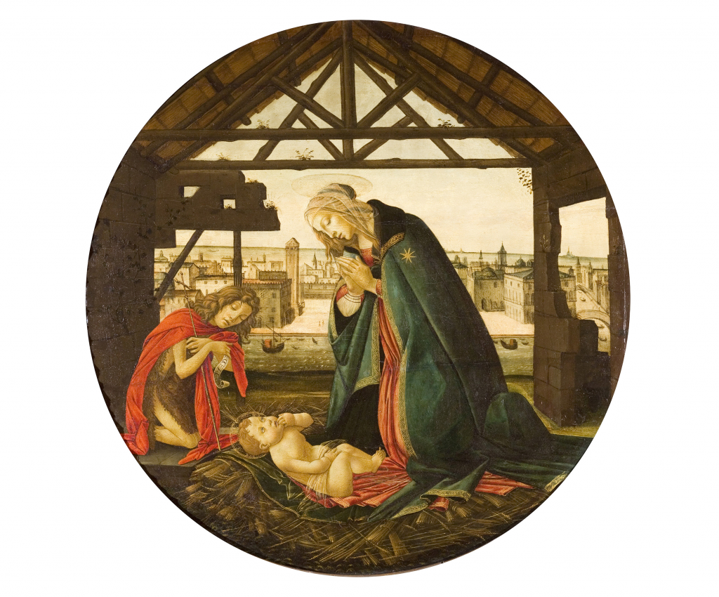 Maestro degli edifici gotici, “La Vergine e san Giovanni Battista adorano il Bambino”