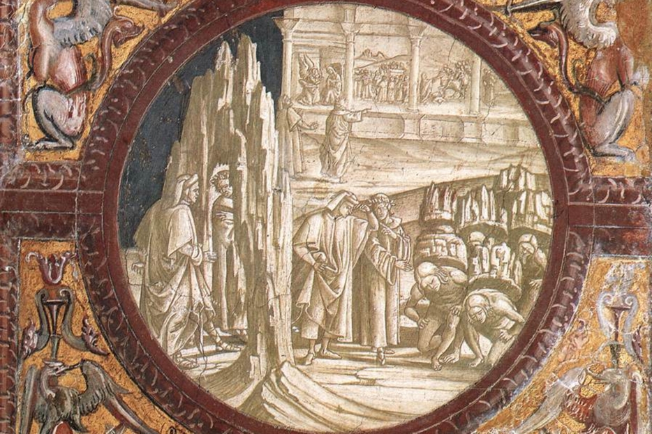 “Dante e Virgilio entrano nel Purgatorio”, affresco di Luca Signorelli