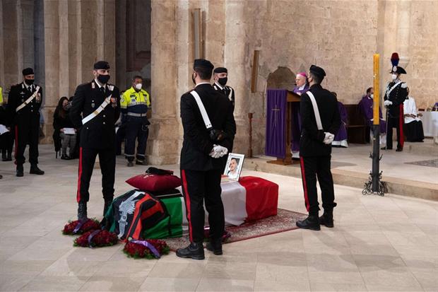 I funerali di Vittorio Iacovacci all'abbazia di Fossanova