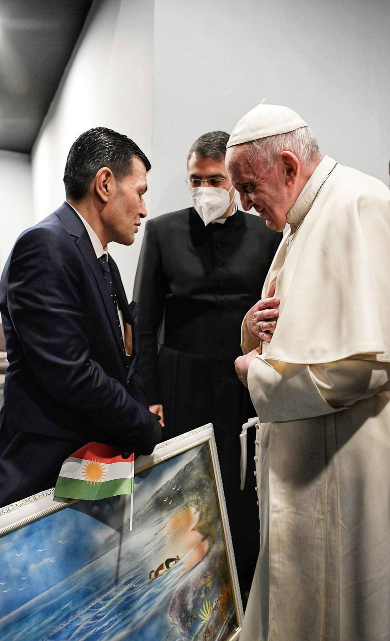 L'incontro tra papa Francesco e il padre di Alan Kurdi a Erbil