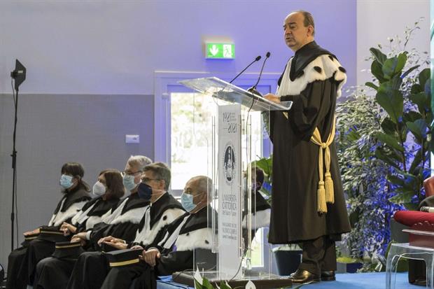 L'intervento del rettore Franco Anelli all'inaugurazione del campus bresciano