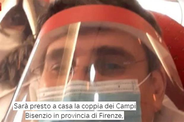 Un selfie scattato da Enzo all'ospedale