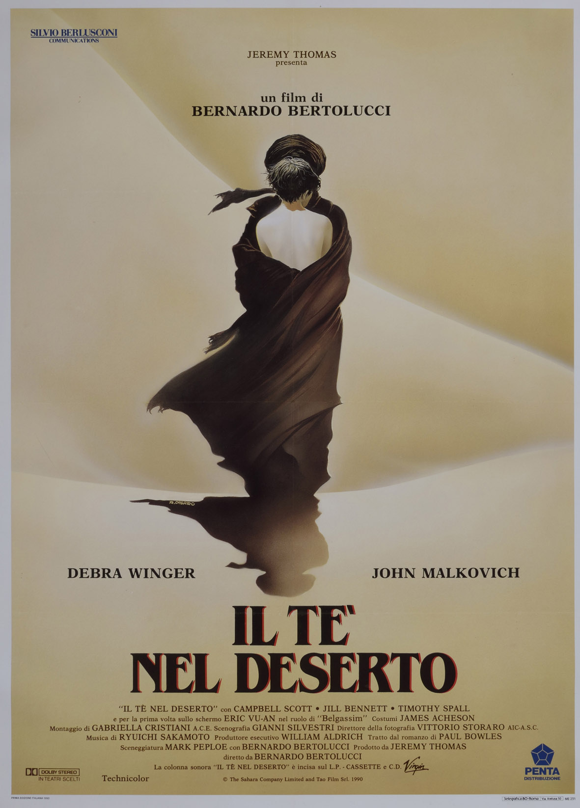 Il manifesto di Renato Casaro per 'Il tè nel deserto' di Bernardo Bertolucci