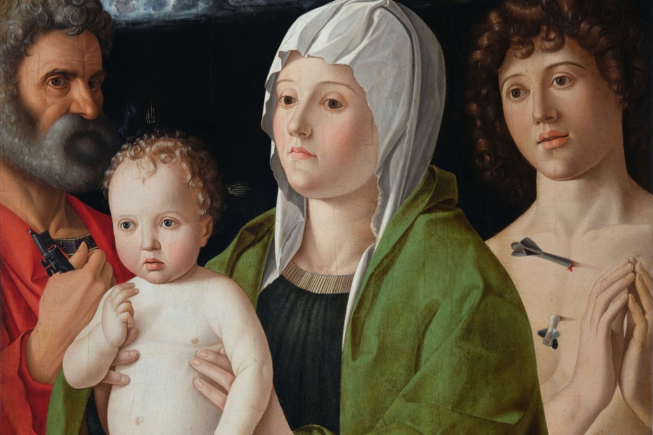 Bottega di Giovanni Bellini, “Madonna col Bambino tra santi”