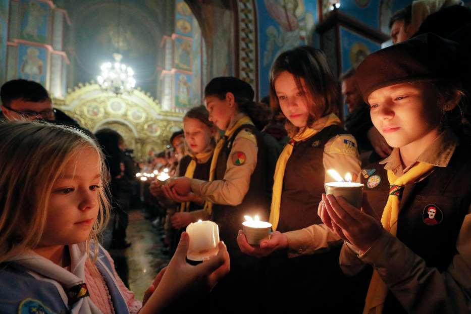 L'arrivo della Luce di Betlemme a Kiev