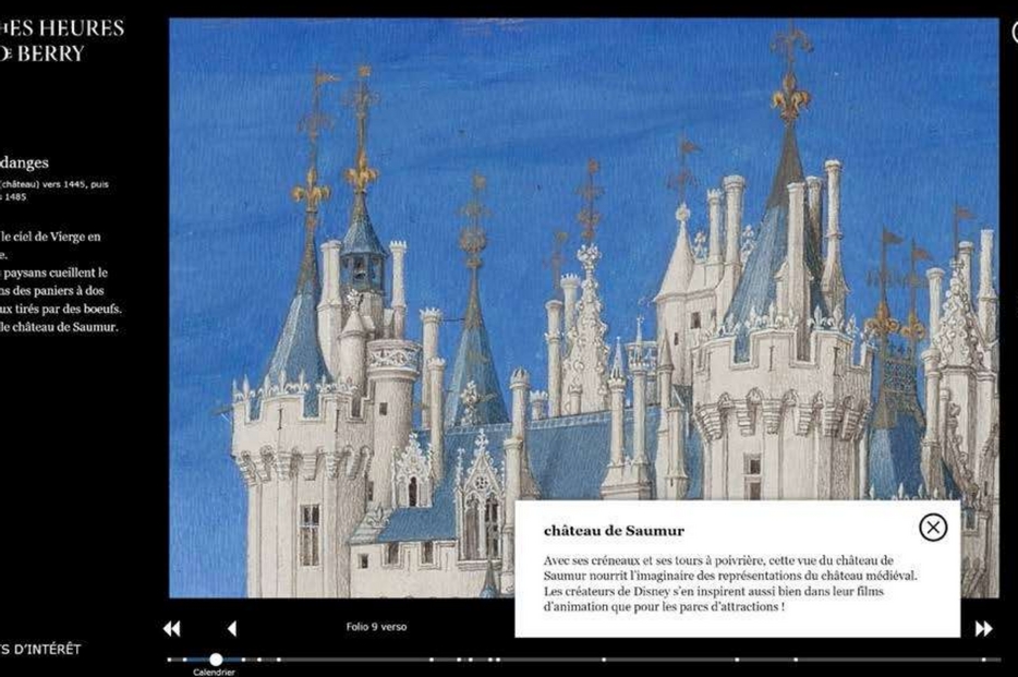 Il sito online delle Très riches heures du Duc de Berry con il Mese di settembre: i tetti del castello di Saumur