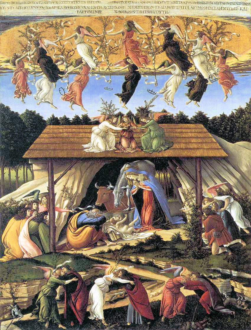 Natività mistica” di Sandro Botticelli (1501). Londra, National Gallery),