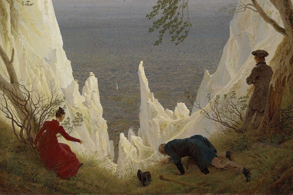 Caspar David Friedrich, “Le bianche scogliere di Rügen” (particolare), 1818