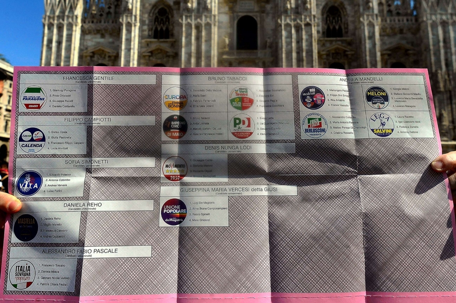 La scheda elettorale er la Camera, a Milano