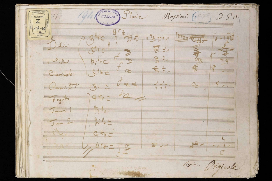 La partitura autografa del Gloria della «Messa di Milano» di Rossini conservata nella Biblioteca del Conservatorio di musica “Giuseppe Verdi” di Milano