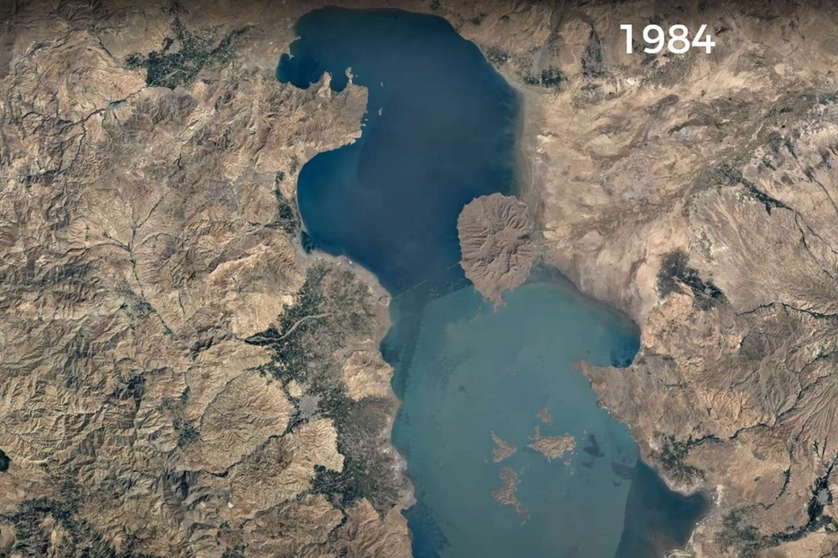 Il lago Urmia nel 1984