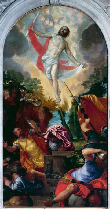 Paolo Caliari, detto il Veronese, 'Resurrezione', 1560 circa, olio su tela. Venezia, chiesa di San Francesco della Vigna