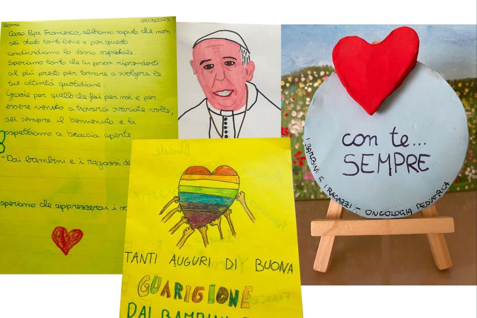 I disegni dei bambini per il Papa ricoverato al Gemelli