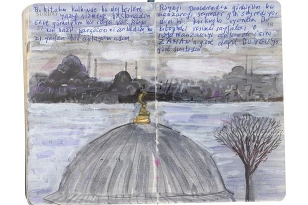 Le pagine di un taccuino dello scrittore premio Nobel Orhan Pamuk