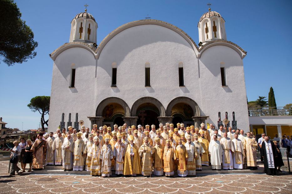 I vescovi ucraini che partecipano al Sinodo della Chiesa greco-cattolica ucraina in corso a Roma