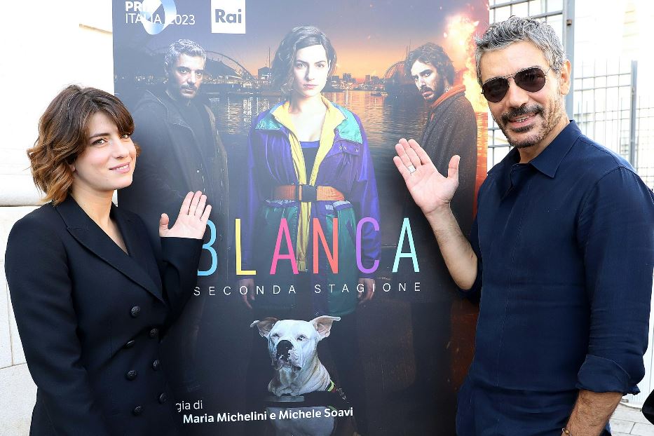 I protagonisti di 'Blanca 2' Maria Chiara Giannetta e Giuseppe Zeno oggi al 75mo Prix Italia della Rai a Bari