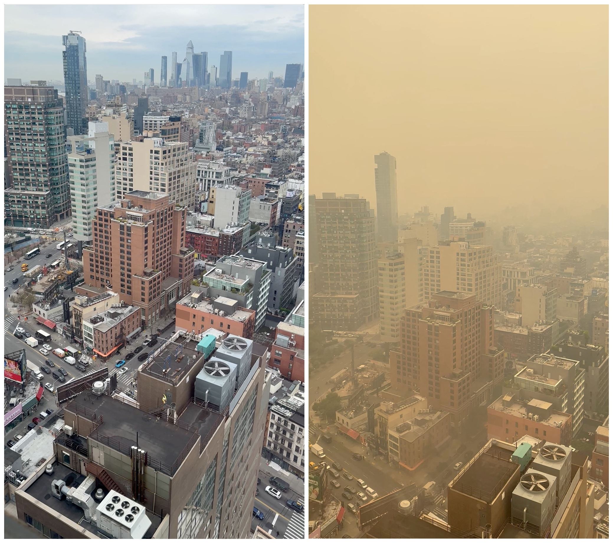 L'effetto della nube sullo skyline di New York City