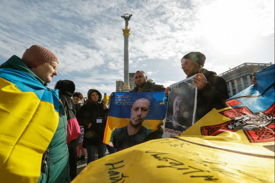 La protesta di Kiev dei familiari dei prigionieri di guerra