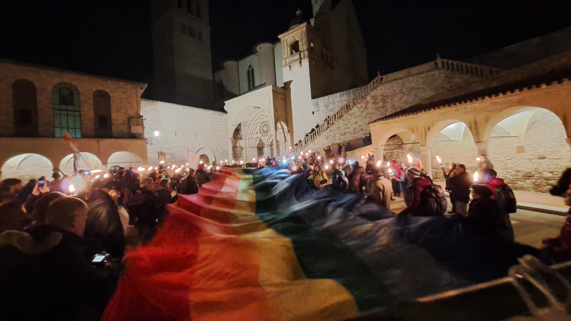 L'arrivo della marcia ad Assisi