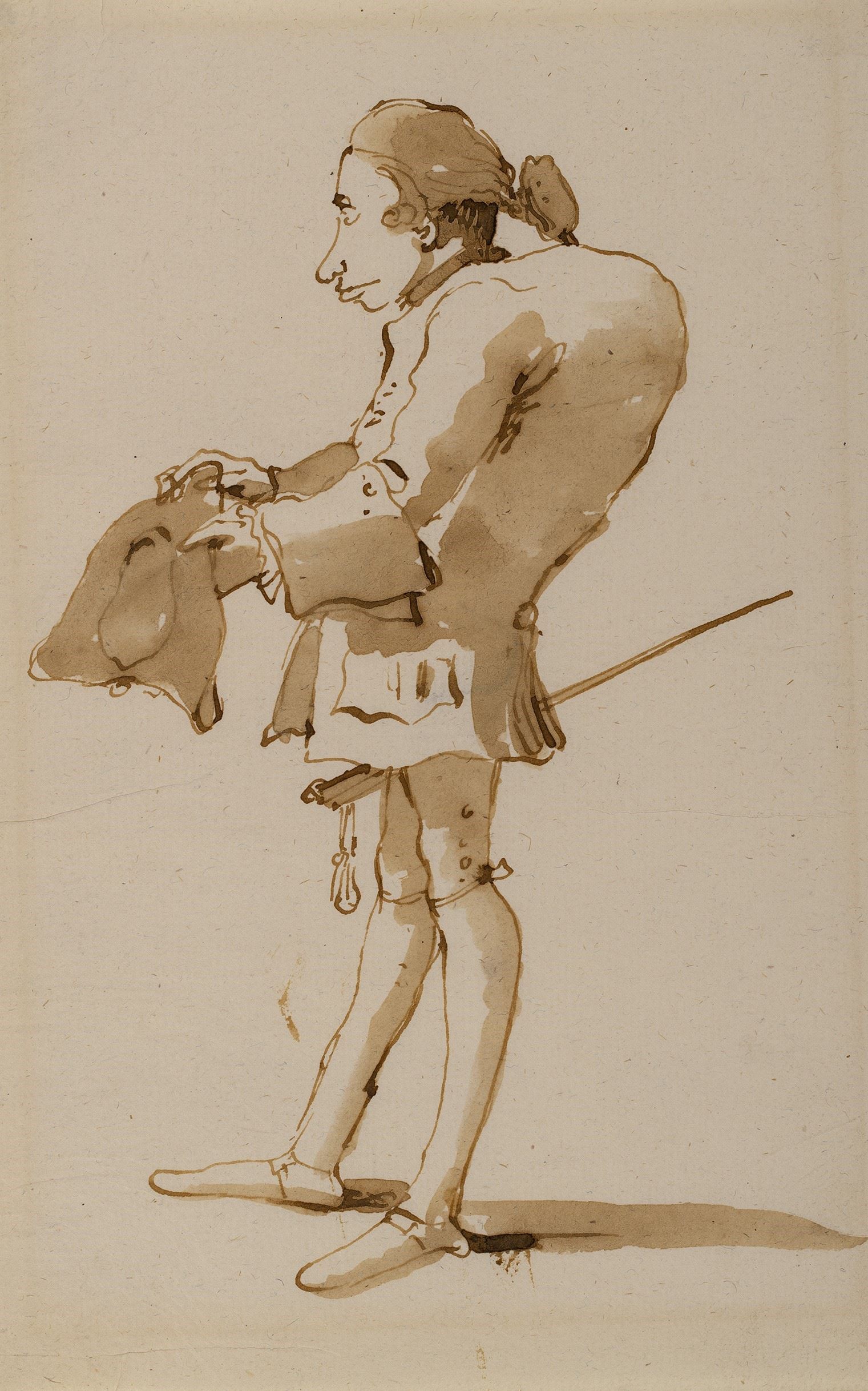 Giambattista Tiepolo, “Caricatura di uomo gobbo”
