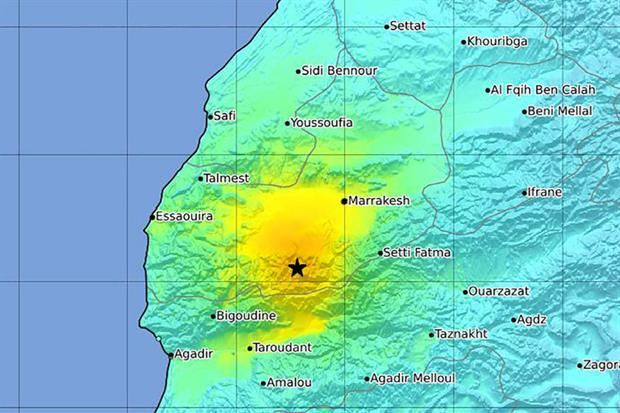 L'area del terremoto
