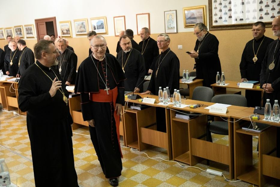 Il cardinale segretario di Stato vaticano, Pietro Parolin, al Sinodo della Chiesa greco-cattolica ucraina