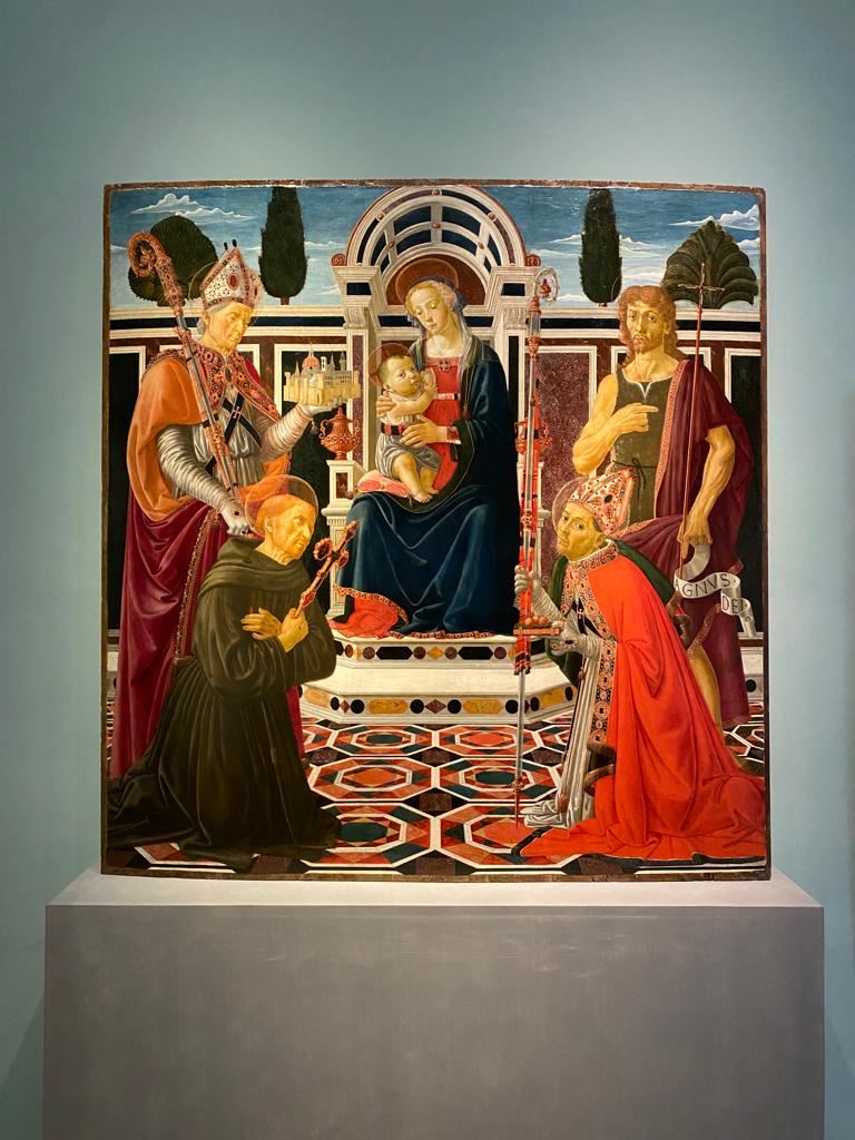 Andrea del Verrocchio e bottega, 'Sacra conversazione con i santi Zanobi, Francesco, Giovanni Battista e Niccolò' (Pala Macinghi), 1472