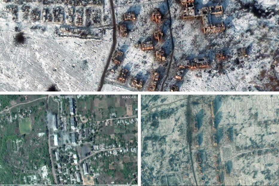 Le immagini satellitari rivelano che la città di Soledar è stata rasa al suolo